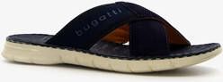 Bugatti leren heren slippers donkerblauw