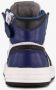 Groot hoge leren jongens sneakers blauw zwart Uitneembare zool - Thumbnail 2