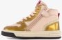 Groot hoge leren meisjes sneaker roze goud - Thumbnail 2