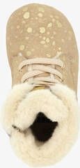 Groot leren babyschoenen beige met gouden vlokken