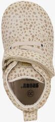 Groot leren babyschoenen beige met stippenprint