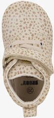Groot leren babyschoenen beige met stippenprint