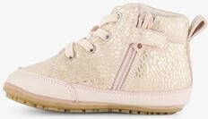 Groot leren babyschoenen roze goud