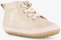 Groot leren babyschoenen roze goud