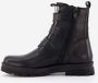 Groot leren meisjes biker boots zwart - Thumbnail 3