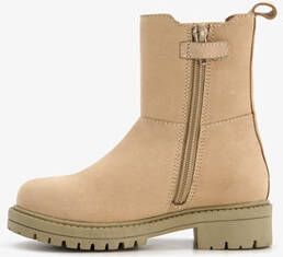 Groot leren meisjes chelsea boots beige