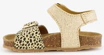 Groot leren meisjes sandalen luipaardprint goud