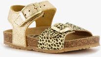 Groot leren meisjes sandalen luipaardprint goud