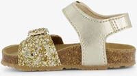 Groot leren meisjes sandalen met glitter goud