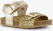 Groot leren meisjes sandalen met glitter goud