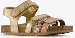 Groot leren meisjes sandalen met glitters goud