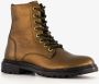 Groot leren meisjes veterboots brons Uitneembare zool - Thumbnail 6