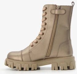 Groot leren meisjes veterboots goud