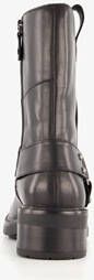 Harper leren dames biker boots met studs zwart