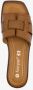 Harper leren dames slippers cognac bruin - Thumbnail 5