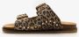 Harper leren dames slippers met panterprint Bruin Echt leer - Thumbnail 4