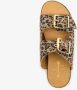 Harper leren dames slippers met panterprint Bruin Echt leer - Thumbnail 5
