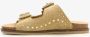 Harper leren dames slippers met studs beige Echt leer - Thumbnail 4