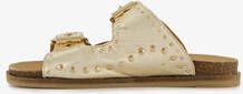 Harper leren dames slippers met studs goud