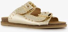 Harper leren dames slippers met studs goud