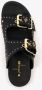 Harper leren dames slippers met studs zwart goud - Thumbnail 5
