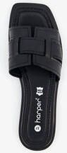 Harper leren dames slippers zwart