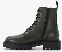 Harper leren dames veterboots groen