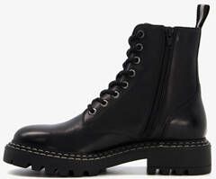 Harper leren dames veterboots zwart