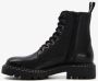 Harper leren dames veterboots zwart - Thumbnail 3