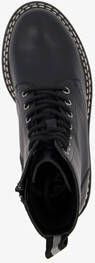 Harper leren dames veterboots zwart