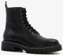 Harper leren dames veterboots zwart - Thumbnail 5