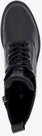 Harper leren dames veterboots zwart