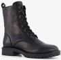 Harper leren dames veterboots zwart - Thumbnail 5