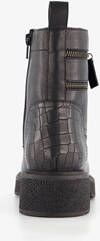 Harper leren dames veterboots zwart