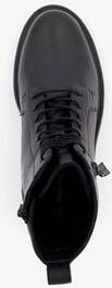 Harper leren dames veterboots zwart
