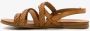 Harper leren sandalen gevlochten bandje bruin - Thumbnail 3
