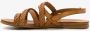 Harper leren sandalen gevlochten bandje bruin - Thumbnail 4