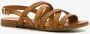 Harper leren sandalen gevlochten bandje bruin - Thumbnail 6
