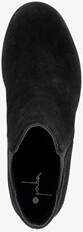 Harper suede dames enkellaarsjes lage hak zwart