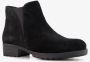 Harper suede dames enkellaarsjes lage hak zwart Echt leer - Thumbnail 5
