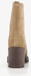 Harper suede dames enkellaarsjes met hak beige