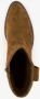 Harper suede dames cowboy western enkellaarsjes met hak Cognac Echt leer - Thumbnail 4