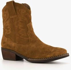 Harper suede dames western enkellaarsjes met hak