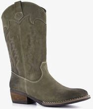 Harper suede dames western laarzen donkergroen