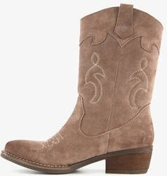 Harper suede dames western laarzen taupe