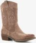 Harper suede dames cowboy western laarzen taupe Bruin Echt leer - Thumbnail 5