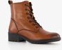 Hush Puppies leren dames veterboots cognac - Thumbnail 6