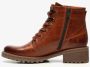 Hush Puppies gevoerde leren dames veterlaarsjes Cognac - Thumbnail 4