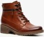 Hush Puppies gevoerde leren dames veterlaarsjes Cognac - Thumbnail 6
