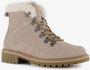 Hush Puppies gevoerde suede dames veterboots beige Echt leer - Thumbnail 6